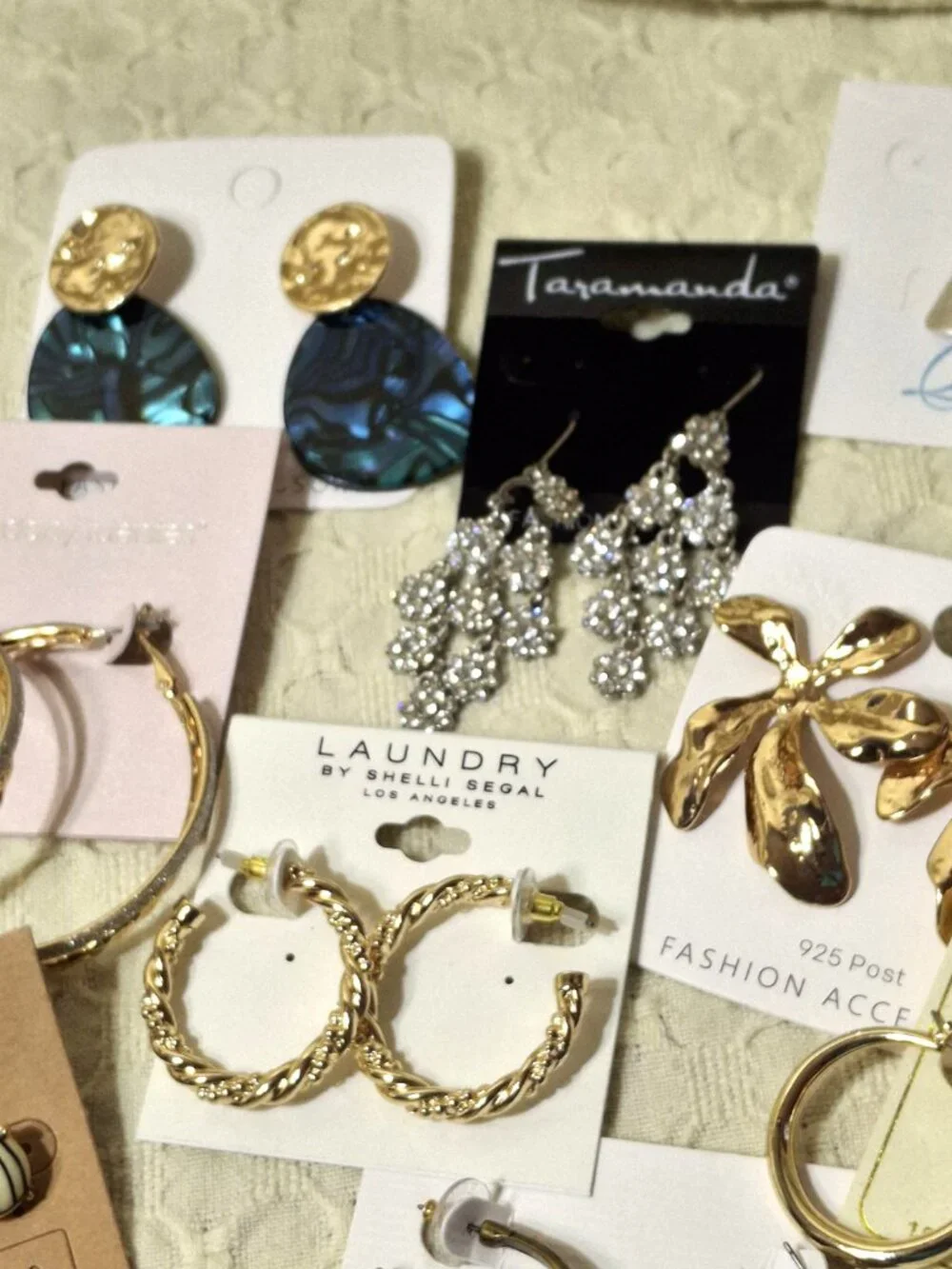 Lot of 18 Pairs New Earrings Still on Display Cards